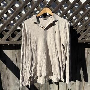Polo Ralph Lauren Long Sleeve Polo Shirt — Beige Taupe / L /